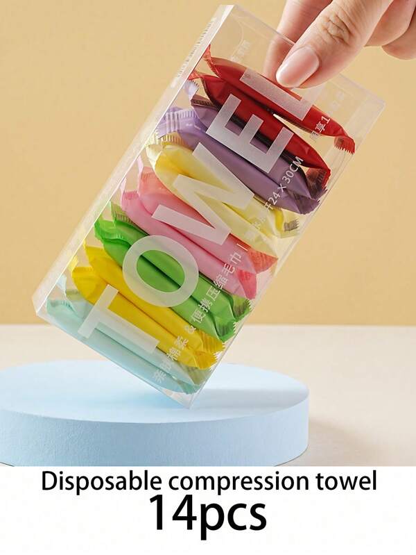 14pcs Portable Compressed Towels - Thick, Quick-Drying, Dual-Use, Ideal For Travel, Home And Outdoor - Convenient Carry Design, White Compressed Towels