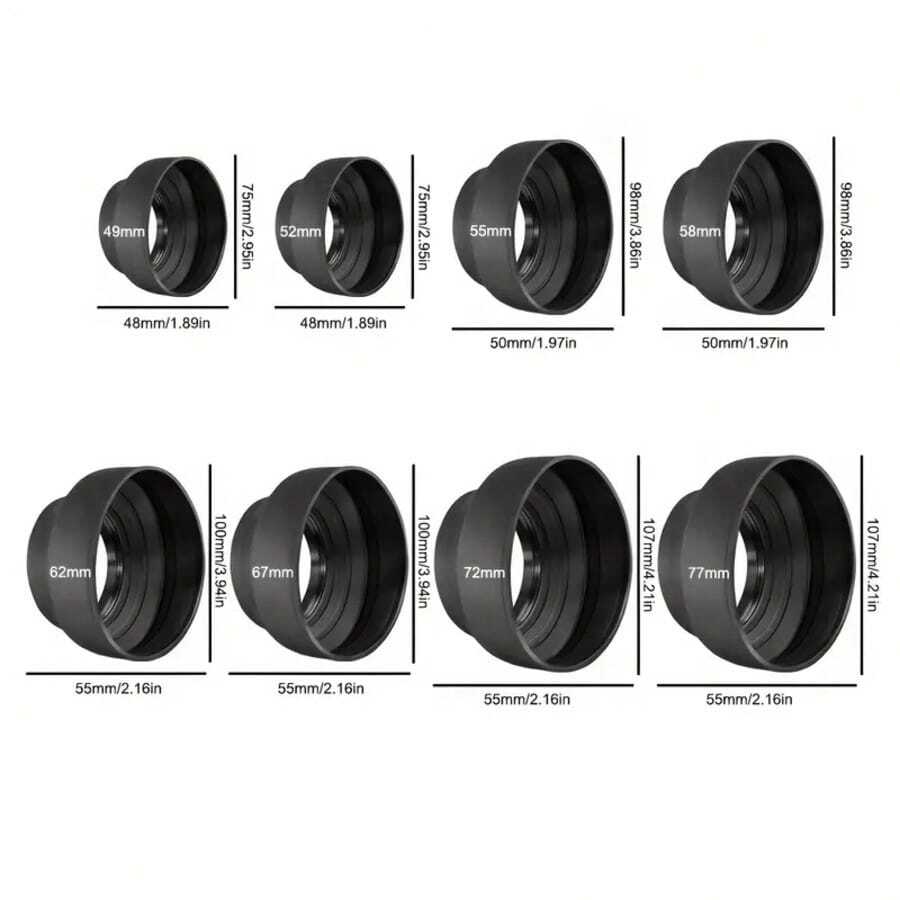 Collapsible Rubber Lens Hood 49/52/55/58/62/67/72/77MM For Canon Nikon DSLR Camera Lens With Filter Thread