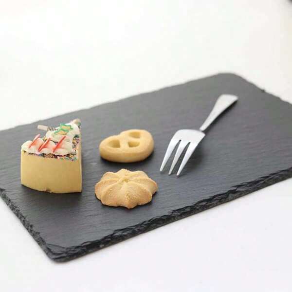 1 Piece Black Slate Dinner Plate Sushi Cheese Natural Slate Tableware Slate Steak Plate Coaster Hotel Supplies Slate Dinner Plate