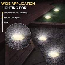 8 LED Solar Powered Pathway Lights, Smart Light Sensor + Automatic Day/Night Switch, Zero Electricity Lighting, IP65 Waterproof, Stainless Steel Material, Suitable For Garden, Pool, Stairs Decoration