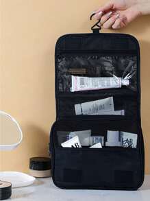 1 pièce Sac de toilette style suspendu, en polyester, étanche à l'humidité, durable et résistant aux déchirures. Conception compacte et légère qui prend peu de place dans les bagages, parfait pour les nuits, les voyages ou autres activités extérieures. Vous pouvez l'emmener partout où vous allez. Un choix idéal pour les essentiels de voyage.