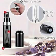 1 件/5 件便携式香水旅行可填充瓶，5 毫升旅行装雾化器分配器，口袋钱包香水随身容器，旅行喷雾瓶（颜色款式随机） - 彩色 - 查看 11