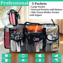 1pc Professional Large Capacity Transparent Cosmetic Storage Bag, High-Quality Cosmetic Bag With 6 External Pockets And Adjustable Shoulder Straps, Suitable For Nail Technicians And Artists To Go Out And Play On The Beach, Easy To Travel
