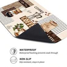 1 件咖啡/南瓜印花厨房橱柜碗碟干燥垫，防水超强吸水，隐藏污渍，碗碟架干燥垫，咖啡机垫，硅胶防滑橡胶底软垫 - 彩色 - 查看 8