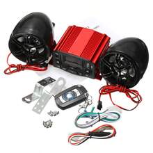 12V Motorcycle Sound System USB MP3 Motorcycle Bluetooth Audio Remote Control Stereo 2 Speakers Waterproof FM Radio - Black - View 13