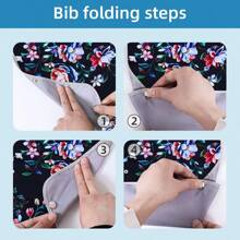 1pc Adult Bib - Elderly Meal Bib With Foldable Pocket Design, Prevent Falling Crumbs And Protect Clothing, Suitable For Dining, Elegant For Men & Women