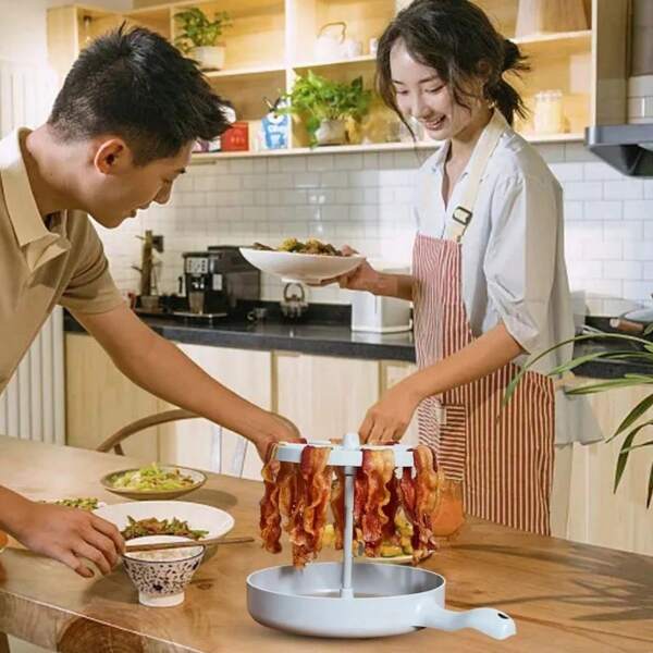 1 Pc Home Grill Panko Bacon Grill Baking Rack Microwave Bacon Rack Microwave Breakfast Cookware For Healthy Breakfasts Portable Crispy Bacon Cooking Tools For Home And Restaurants