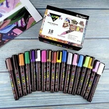 1pc Multicolor Acrylic Paint Marker Pen Set With Clip And Valve, Watercolor Art Painting Supplies Suitable For Wood, Glass, Ceramic, Cardboard, Stone, Canvas, Metal, Plastic, Graffiti, DIY Handicraft, Creative Art & Craft Use, School Supplies,Back To School - Marker Pen (with Pen Clip) - View 1