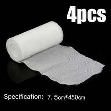 1/2/4 件医用纱布卷 - 独立包装绷带卷，适用于急救箱，不含乳胶，弹力纱布，适用于运动腕部、膝盖、止血和户外使用，PBT 绷带适用于急救包 - 白色 - 查看 18