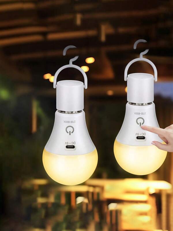 2/4/6pcs RGB Atmosphere LED Light Bulb, E27 Base, LED Touch + Remote Control, USB Rechargeable Long-Lasting, 16 Colors Adjustable Brightness, Suitable For Lighting Fixtures, Appliances, Party, Camping, Holiday Decor