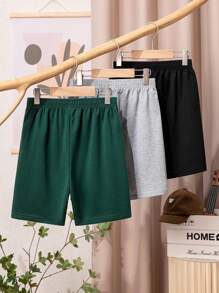 3pcs/Pack Teen Boys' Street Casual Graphic Zip Pockets Shorts, Comfortable For Daily Sports, Leisure & Holiday