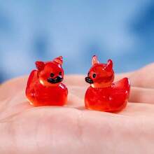 6/10/20pcs Halloween Devil Duck Mini Landscape Moss Decor DIY Accessories, Resin Crafts, Ducks, Rubber Ducks, Duck Figurines, Mini Ducks, Small Resin Animals - Multicolor - View 7