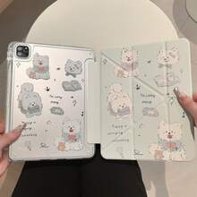 Samoyed Puppy Tablet Case Compatible With IPad, IPad 9th/8th/7th Generation 10.2-Inch, New IPad 10th Generation Case With Automatic Wake/Sleep Function, Four Corner Anti Drop, Suitable For IPad Case, Double Sided Color Pattern, Pen Slot, Crystal Transparent Acrylic Base, Suitable For IPad (A16) 11th, IPad Air 7 11 Inch, IPad 2020/2021/2022 Pro 11 Inch, IPad Air 6 11 Inch, Suitable For IPad Mini 7/Case, IPad Case - Clear - View 10