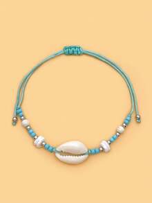 LORRILIA 12 Pcs Bohemian Mexican Beach Surf Shells Rice Beads Braided Bracelets Charms Hand Rope Gifts For Girls Wholesale Jewelry Family Sharing Set - Multicolor - View 6