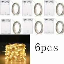 LED String Lights 20m 200LED Fairy Lights, AA Battery Powered Fairy String Lights, Waterproof Silver Wire Copper Wire String Lights For DIY Wedding Dorm, Bedroom, Party, Flower Decoration, Birthday Decoration, Campus Decoration, Holiday Decoration, Courtyard Garden Decoration, Etc