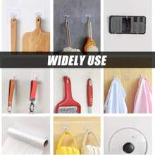 30/10pcs Invisible Adhesive Hooks, Strong Sticky Wall Hooks, No-Drill, Removable, Transparent, Waterproof, Rust-Proof, Applicable For Home, Kitchen, Bathroom, Living Room Back To School
