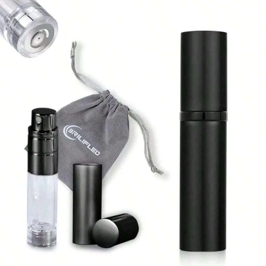 Refillable Perfume Bottle Atomizer For Travel Portable Easy Refillable Perfume Spray Pump Bottle For Men And Women With 5ml Pocket Size Perfume Container - màu đen - Xem 1