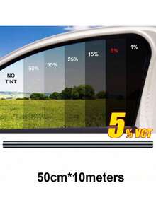 1 Roll 50x300cm/19.68*118.11in 1/5/15/25/35/50% VLT Car Window Tint Window Privacy Film, Car Shade Front Windshield, Heat & UV Block And Scratch Resistant, Blackout Window Film Auto Car Windshield Sun Shade Roll