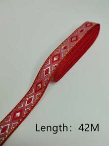 2m/4.2m/Cuộn Polyester rộng 1.2cm Phong cách Boho DIY Băng trang trí, Vật liệu trang trí quần áo & thủ công, Băng keo vàng họa tiết kim cương rỗng & đặc, Nhiều màu sắc - Nhiều màu - Xem 9