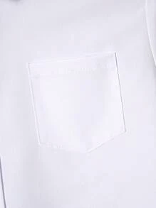 Camisa formal de manga corta blanca de estilo academia clásica para adolescentes, uso informal para fiestas