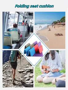 1 件便携式可折叠户外座垫 - 轻质透气 PE 泡沫，防水设计，适合露营、钓鱼、徒步旅行、音乐节、野餐和花园使用，露营配件 - 彩色 - 查看 7