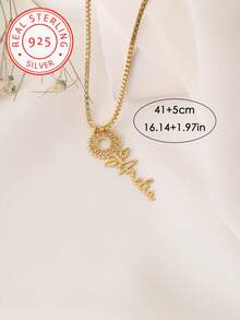 A 925 Silver Elegant And Generous Customized English Name Sunflower Pendant Necklace, Suitable For Mother's Day, Valentine's Day All Kinds Of Festivals For Family And Loved Ones As A Gift From The Heart - Multicolor - View 5