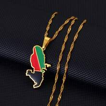 1 件马提尼克岛地图带城市名称吊坠项链珠宝适合女士女孩