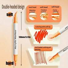 Acrylic Paint Pen, 48 Color Double Head Waterproof Paint Pen, Suitable For Rock Painting, Fabric, Metal, Glass, Wood, Canvas, Ceramic, Plastic, Advanced Art And DIY Crafts Supplies, Local Warehouse - 多色雙頭丙烯酸記號筆 - 查看 7