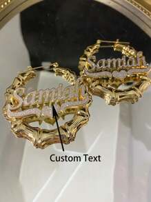 Boucles d'oreilles créoles en bambou avec strass en forme de cœur et de couronne - bijoux femme bohème et hippie personnalisés en acier inoxydable - parfait pour le mariage, la Saint-Valentin, la Fête des Mères, boucles d'oreilles mignonnes, dorées, , colorées, vintage, simples, unisexes, casual, mignons, personnalisées, uniques, cadeaux idéaux pour lui, cadeaux idéaux pour elle, petite amie, petit ami, papa, maman, famille, amis, pour les anniversaires, pour les graduations, pour le bal