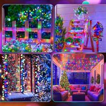New Fairy Lights Battery Operated, 10 FT 120LED Twinkle Firecracker String Lights  8 Lighting Mod & Timer, Waterproof Cler Light For DIY Outdoor Wreath Wedding Christmas Dration, Multicolor - 多色 - 綠線 120 個 LED - 查看 5