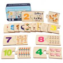 早教木制配对玩具套装，动物、形状、食物配对益智棋盘游戏，适合3-6岁儿童，生日、返校、圣诞节和新年礼物