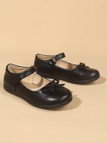 1 Pair Girls' PU Solid Performance Shoes, Student Shoes, Fashion Dress Shoes, Princess Shoes