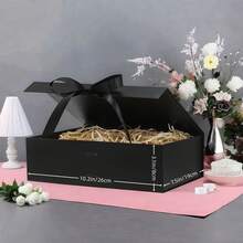 1 pieza Caja de regalo de cartón grueso premium con cinta de seda - Caja de embalaje para favores de fiesta de Navidad, cumpleaños, boda (Negro/Blanco/Rojo/Rosa) - Elegantes cajas de regalo para envolver joyas, cosméticos y regalos de lujo - Multicolor - Ver 5