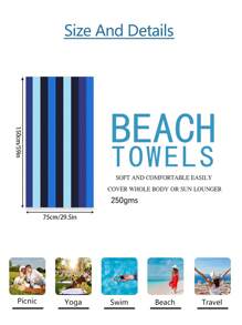 1 Stück mehrfarbiges Aquarell Regenbogen gestreiftes Strandtuch, Mikrofaser Strandtuch, super saugfähiges Strandtuch, Reise Strandtuch, Sport Pool Handtuch, Bad Camping Handtuch, Yoga Mädchen Damen Erwachsene Strandtuch