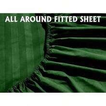 Elegant Comfort, Softest, Coziest 6-Piece Sheet Sets! 1500 Hotel Quality Luxurious Wrinkle Resistant Damask Stripe Bed Sheet Set, Black - Bedding 2025 - Hunter Green - 查看 7