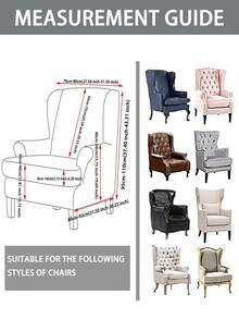 Bộ 2 vỏ bọc ghế sofa có tựa lưng cánh in 160gsm, Vỏ bọc bảo vệ ghế bành co giãn, Có thể giặt được, Thích hợp cho phòng khách và phòng ngủ - Nhiều màu - Xem 4