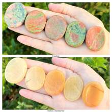 1pc Duim Zorgen Steen Voor Angst Chakra Stenen Chakra's Kristallen Roze Kristal Amethist Tijgeroog Groene Aventurijn Kwarts Obsidiaan Angst Steen Voor Stress Meditatie