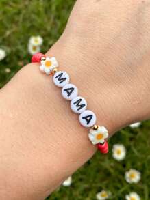 Bracelet à la marguerite charmant et personnalisé : accessoire parfait pour le printemps/été, bracelet numérique personnalisé, bracelet de date numérique spécial, bracelet de perles personnalisable, cadeau de bijoux pour elle, bracelet de perles personnalisable