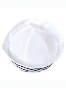 4/2/1 blau gestreifter Matrosenhut mit rundem Oberteil ohne Kragen, Marine-Hut für Spaß, Partys, Feiertage, Halloween