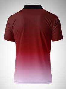 Camisa polo de manga corta con estampado degradado, casual y de moda para hombre