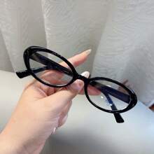 Ovale Vintage-Stil Vollrandbrille für Damen mit transparenten Gläsern, geeignet für den täglichen Gebrauch, den Weg zur Arbeit und zum Valentinstag Studium