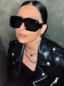 1 Peça Óculos de Moda Feminina Quadrado Oversized de Perna Larga, Estilo de Rua Personalizado Moda Europeia e Americana