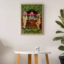 1pc Western Cowboy Figure Painting,Interesting Portraits, Vintage Men Figure Drawing,Olive Green Wall Art,Minimalist Men's Painting