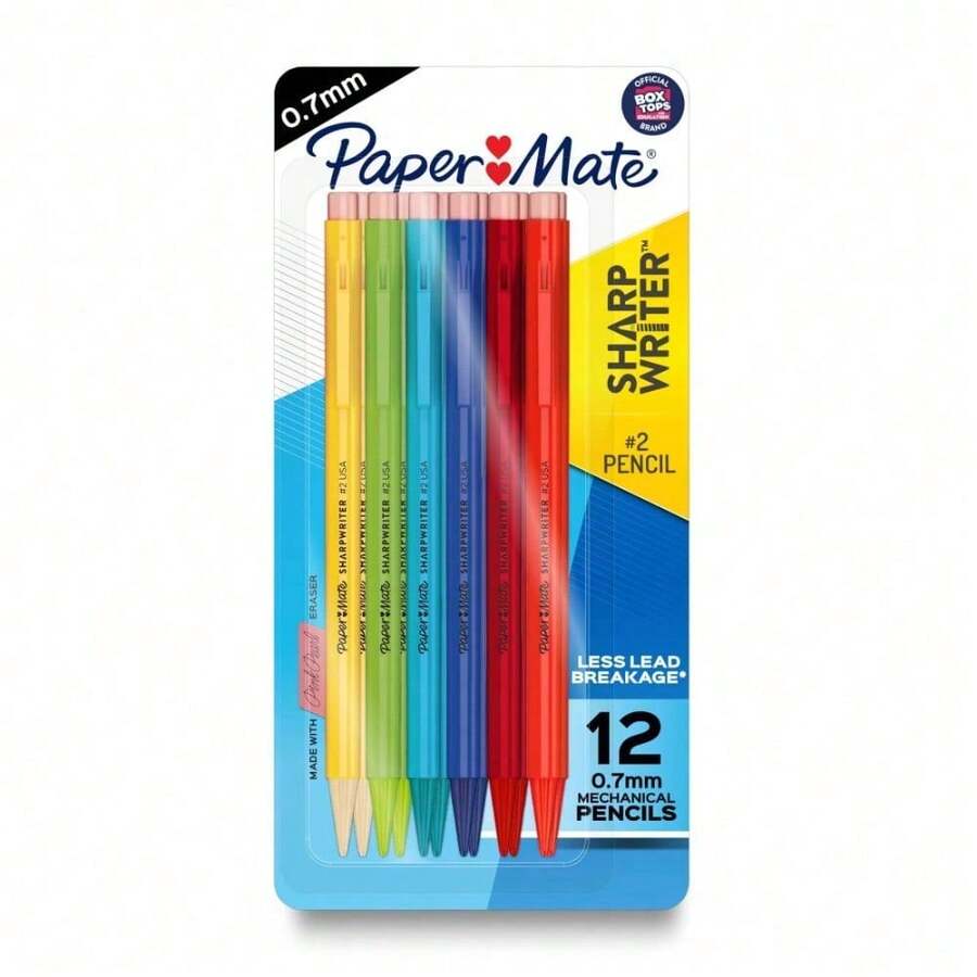 Paper Mate SharpWriter Mechanical Pencils, 0.7 Mm HB #2 Lead, Fun Assorted Color Barrels, 12 Count - 預設 - 查看 1