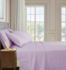 Elegant Comfort, Softest, Coziest 6-Piece Sheet Sets! 1500 Hotel Quality Luxurious Wrinkle Resistant Damask Stripe Bed Sheet Set, Black - Bedding 2025 - 薰衣草紫丁香 - 查看 4