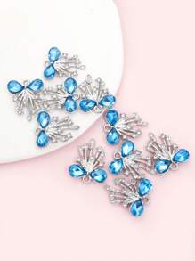 10pcs Gorgeous Rhinestones Inlay Tassel Bow Charms Princess Style Necklace, Bracelet, Earrings & Clothing Decorations DIY Light Luxury And Unique Design Delicate Sparkling Bowknot Pendants - Perfect Gift For Girlfriend & BFF Friends, Suitable For Banquet & Party