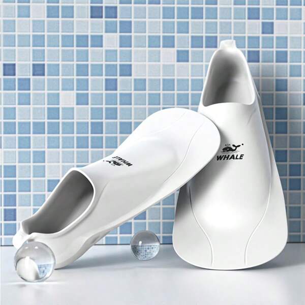 WHALE Anti-Slip Swimming Flippers, Silicone Short Fins For Swimming Training, Free Style, Adults Snorkeling Professional Frog Shoes, Includes 90° Curved Comfortable Swimming Fins