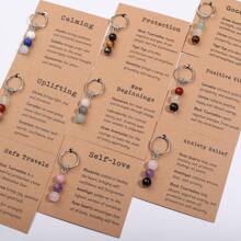 Natural Crystals Keychain New Beginnings, Small Healing Stones Keychain Anxiety Relief. Healing Crystals
