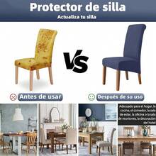 Paquete de 6 Fundas para Sillas de Comedor,Cubre Sillas elásticas y transpirable,íbles y lavables,antideslizantes,resistentes al desgaste,adecuadas para restaurante,hotel,comedor, ceremonia(gris) CFKS