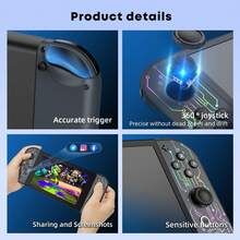 控制器 Joypad 兼容 Switch/Switch Oled/Switch Lite，带 RGB 灯光效果，支持 Switch 控制器/屏幕截图/唤醒/6-Asix 运动控制/双重振动 - 黑色 - 查看 6
